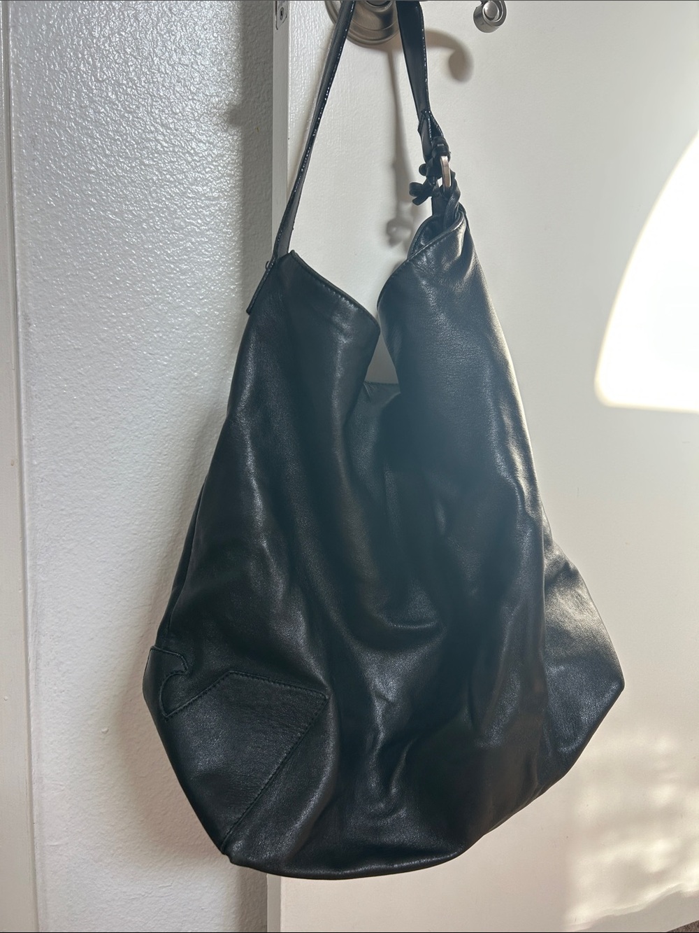 Emporio Armani Black Leather Hobo Bag